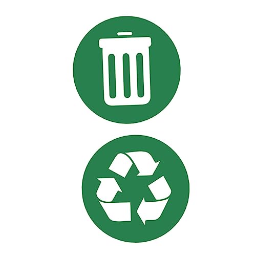 VOSAREA 2Stücke Mülleimer Aufkleber für Mülltrennung Wasserdichte Recycling Sticker für Abfallbehälter Selbstklebend für Einfache Anwendung Lange Haltbarkeit von VOSAREA