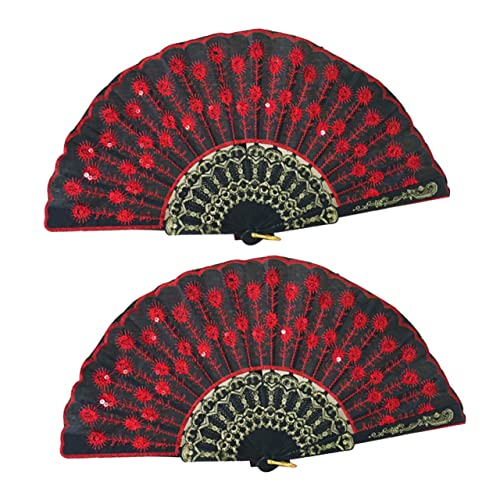 VOSAREA 2 Stücke Hand Gehalten Fans Falten Pailletten Dance Fan Für Dance Handwerk Falten VOSAREA 2 Stücke Hand Gehalten Fans Falten Pailletten Dance Fan Für Dance Handwerk Falten von VOSAREA