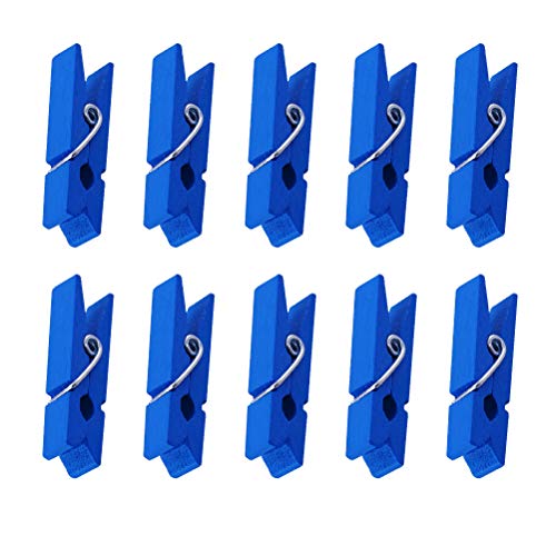 30 stück Mini Wäscheklammer Weihnachten Holzklammern zum Basteln Foto Handwerk Clips Dekoklammern Weihnachtsdeko 3.5×0.7cm (dunkelblau) von VOSAREA