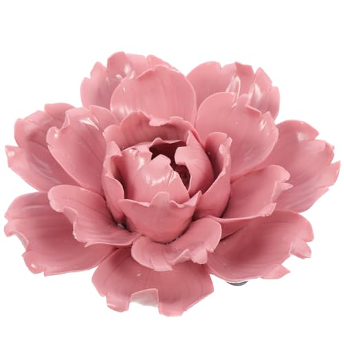 VOSAREA Keramik Blumen, Wanddeko Wohnzimmer Modern Keramikblumen, Rosa Pfingstrose Porzellanblumen 3D Skulptur Wandkunst Wohnzimmer Deko Blumen Hängende Dekoration, 7cm von VOSAREA