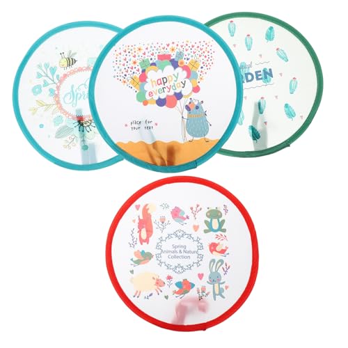 VOSAREA 4 Stück Runde Handfächer Faltbar Dekorative Fächer Tragbare Mini-fächer Ideal Für Tanzdekor Partygeschenk VOSAREA 4 Stück Runde Handfächer Faltbar Dekorative Fächer Tragbare Mini-fächer Ideal Für Tanzdekor Partygeschenk von VOSAREA