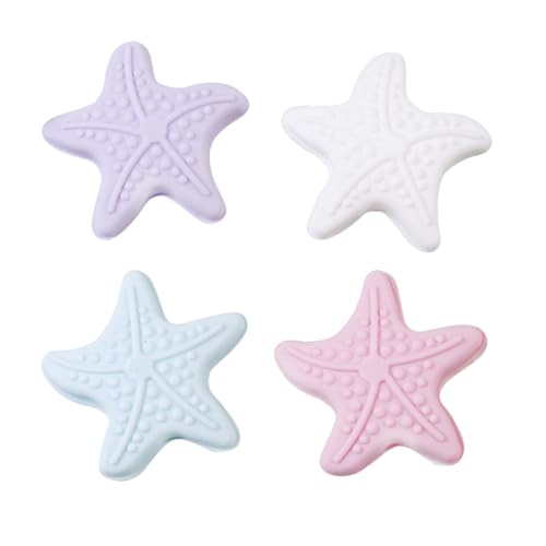VOSAREA Türstopper Wand selbstklebend: 4 Stück Seesternform Türpuffer Wand Gummi Türstopper selbstklebend Wandtürstopper - Nachtlicht Türklinken Stopper für Türen, Wandschutz, Wandschrank von VOSAREA