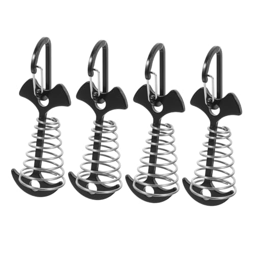 VOSAREA 4Stücke Zeltpfähle Mit Karabinerclips Verlängerte Federanker Für Outdoor Camping Tragbar Zu Installieren Und Wiederverwendbar Für Windige von VOSAREA