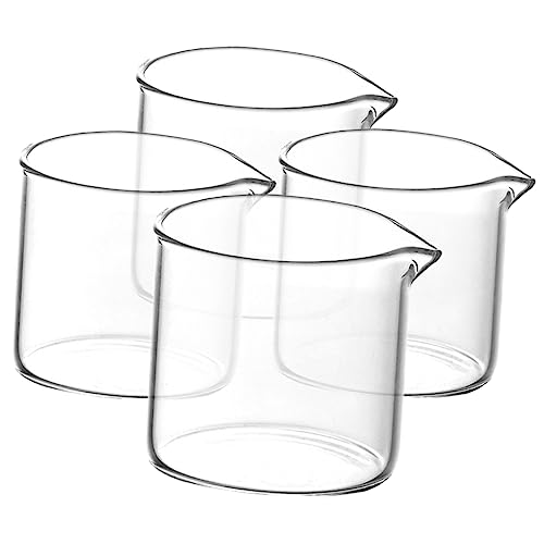 VOSAREA 4er Set Milchkanne 110ml Transparente Dickwandige Kaffeekanne Für Desktop Und Zuhause Ideal Für Milch Sahne Und Mehr Perfekt Für Kaffee Und Teezubereitung von VOSAREA
