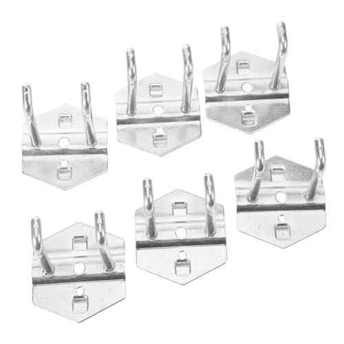 VOSAREA 6 Stück Pegboard Haken für Garage Vielseitige Aufhängemöglichkeiten Robuste und Platzsparende Metallhaken für Gartengeräte und Werkzeuge Einfach zu Reinigen und Stabil von VOSAREA