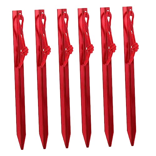 VOSAREA 6Stücke Winddichter Zeltfixierungsnägel Aluminiumlegierung und Tragbar für Outdoor Camping und Sicheres Befestigen von Zelten bei Wind und Sturm von VOSAREA