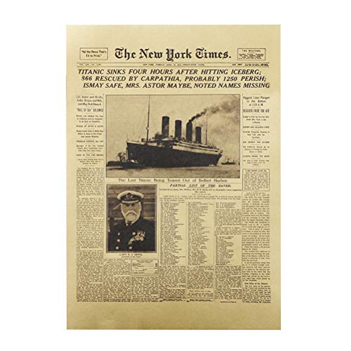 Antike Die New York Times Zeitung Wandtattoo Kraftpapier Antikes Plakat Tapete Aufkleber für Cafe Bar Dekoration von VOSAREA