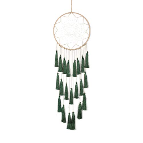 VOSAREA Böhmische Traumfänger Boho Quasten Handgemachte Dreamcatcher Wandbehang Ornament Handwerk für Zuhause Schlafzimmer (Grün) von VOSAREA