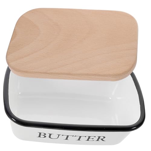 VOSAREA Email Butter Dose mit Holzabdeckung Aufbewahrungsbox für Butter und Mehrzweck Design für Optimale Lagerung VOSAREA Email Butter Dose mit Holzabdeckung Aufbewahrungsbox für Butter und Mehrzweck Design für Optimale Lagerung von VOSAREA