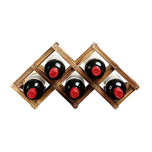 VOSAREA Faltbarer Holz Weinregal für Flaschen Stilvolle Flaschenlagerung im Karbonisierten Design für Bars Clubs und Zuhause aus Robustem Hartholz VOSAREA Faltbarer Holz Weinregal für Flaschen Stilvolle Flaschenlagerung im Karbonisierten Design für Bars Clubs und Zuhause aus Robustem Hartholz von VOSAREA