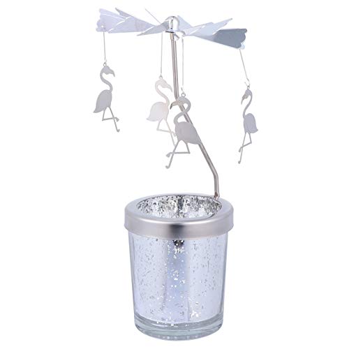 VOSAREA Flamingo Teelicht Karussell Weihnachten Teelichthalter Glas Rotierender Kerzenhalter Metall Kerzenständer Teelichtglas für Hochzeit Tischdeko Xmas Votiv Advent Deko VOSAREA Flamingo Teelicht Karussell Weihnachten Teelichthalter Glas Rotierender Kerzenhalter Metall Kerzenständer Teelichtglas für Hochzeit Tischdeko Xmas Votiv Advent Deko von VOSAREA