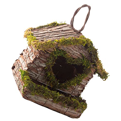 VOSAREA Hängendes Holzvogelhaus Dekorativer Vogelschutz für Freien Langlebig und Robust Rustikales Kunsthandwerk Aufhängen an Ästen oder Veranda von VOSAREA