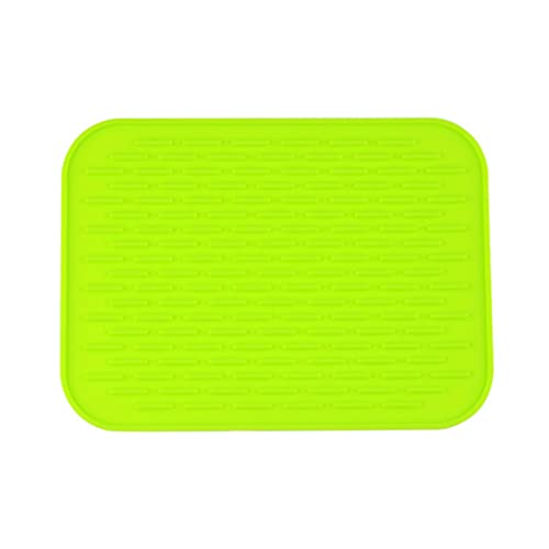 VOSAREA Halter Tischsets Silikon Platzdeckchen Tisch für Tisch Hitzebest?ndig Placemats Waschbar für Küche Home Hotel Hellgrünen Rechteckigen Tisch Pad Quadratische Tischsets von VOSAREA