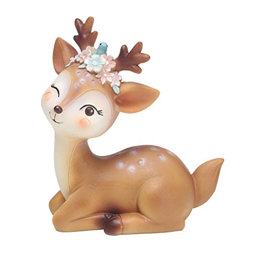 VOSAREA Hirsch Figur Deko, Klein Elch Rentier Figuren, Harz Tierfigur Heimdekoration Hirsch Figuren Kuchen Toppers Tischdeko Hirsche Spielzeug Figur von VOSAREA