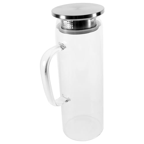 VOSAREA Hochwertige Kaltwasserkanne aus Borosilikatglas mit Deckel Großer Trinkbehälter für Partys und Täglichen Gebrauch und Elegant für Zuhause und Büro von VOSAREA