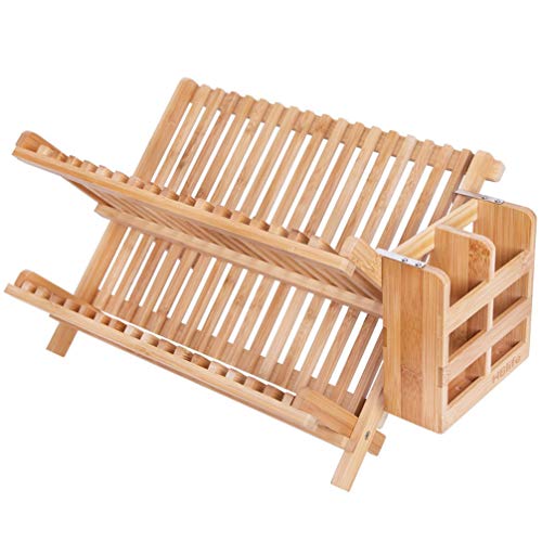 VOSAREA Holz Abtropfgestell Geschirr mit Besteckkorb Abtropfgitter Geschirrtrockner Deckelhalter Topfdeckelhalter Bestecksammler für Teller Tassen Geschirr Abtropfkorb Beige VOSAREA Holz Abtropfgestell Geschirr mit Besteckkorb Abtropfgitter Geschirrtrockner Deckelhalter Topfdeckelhalter Bestecksammler für Teller Tassen Geschirr Abtropfkorb Beige von VOSAREA