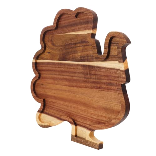 VOSAREA Holz Servierplatte Truthahnform Thanksgiving Serviertablett aus Massivem Holz für Herbst Dinner Käse Vorspeisen Party Dekoration Robust Handgefertigt Festlich VOSAREA Holz Servierplatte Truthahnform Thanksgiving Serviertablett aus Massivem Holz für Herbst Dinner Käse Vorspeisen Party Dekoration Robust Handgefertigt Festlich von VOSAREA