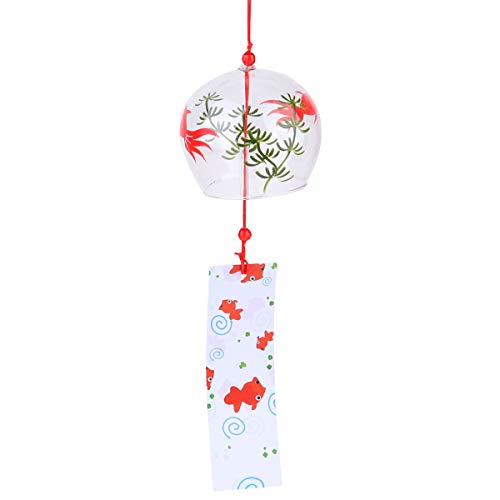 VOSAREA Japanische Windspiele | Glas Windspiel | Graußen Garten Windspiele Aufhängen Kirschblüte Japanische Windglockenspiel für Balkon Garten Draußen von VOSAREA