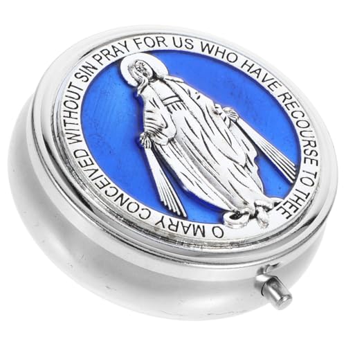 VOSAREA Rosenkranz Dose Metall: klein Rosenkranz Etui Katholisch Schmucketui Religiöser Schmuckdose Schmuckbehälter von VOSAREA