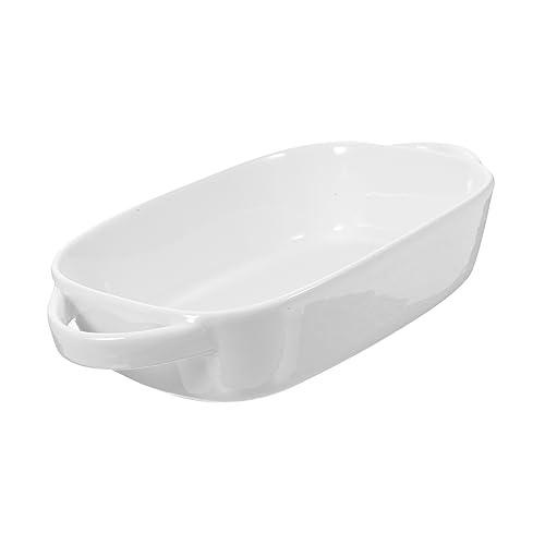 VOSAREA Keramik Besteck Backform Auflauf Dekoratives Backblech Kochpfanne Porzellan Kuchenform Backen Lasagne Pfanne Backen Auflaufförmchen Ofen Küche Backblech Besteck von VOSAREA