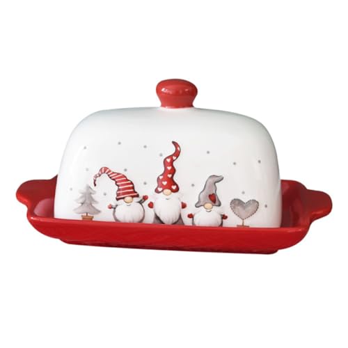VOSAREA Keramik Butterdose mit Deckel Weihnachtsstil Butterhalter für Arbeitsplatte zum Servieren von Snacks und Hält Butter Frisch und Geruchsneutral Design VOSAREA Keramik Butterdose mit Deckel Weihnachtsstil Butterhalter für Arbeitsplatte zum Servieren von Snacks und Hält Butter Frisch und Geruchsneutral Design von VOSAREA