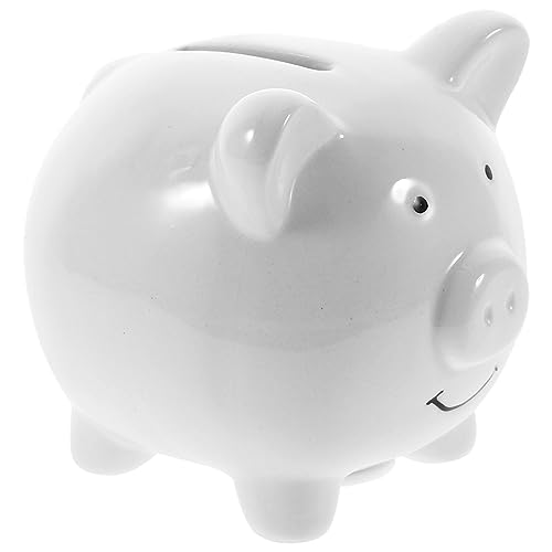 Keramik Sparschwein Sparbüchse Geld Safe Chirdren Geschenke (weiß) von VOSAREA