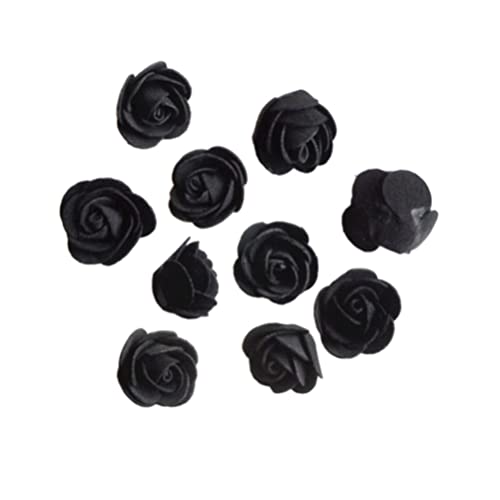 VOSAREA Kunstblumen 100 Stücke 3,5 cm Künstliche Rose für DIY Bouquets Dekoration (Schwarz) Hochzeitsdeko von VOSAREA