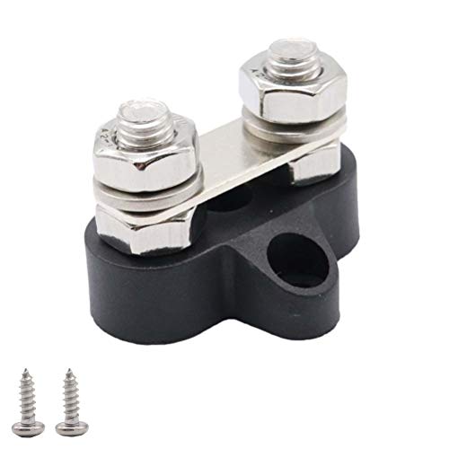 VOSAREA M8 48V Dual Terminal Stud Hochleistungsverteilerblock für Auto Boot (Schwarz) von VOSAREA