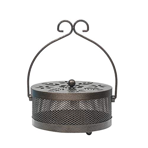 VOSAREA Räucherstäbchenhalter aus Metall Eisen Vintage Retro Mückenspirale Topf Moskito Spulenhalter mit Griff 20.5x17x17cm VOSAREA Räucherstäbchenhalter aus Metall Eisen Vintage Retro Mückenspirale Topf Moskito Spulenhalter mit Griff 20.5x17x17cm von VOSAREA