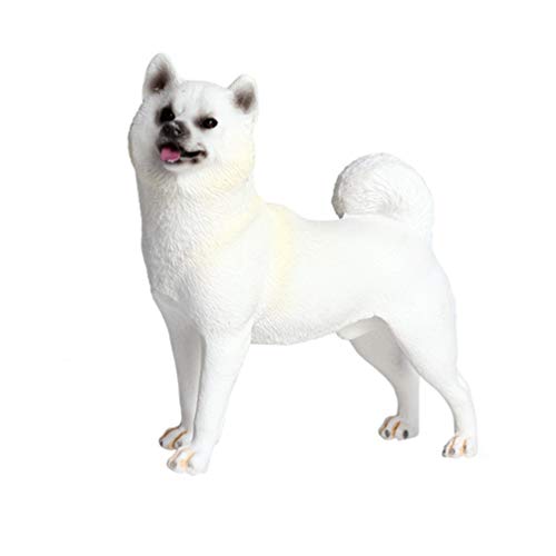 VOSAREA Tischtierstatue Haustierfigur Welpenstatue Sammelbare Hundefiguren Welpenfiguren Haustier-skulptur Haustier Skulptur Haustier Figur Bücherregal-skulptur Der Hund Weiß Shiba Inu von VOSAREA