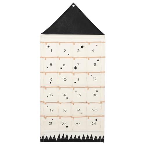 VOSAREA Stoff Adventskalender zum Befüllen mit 24 Tage Aufbewahrung Taschen Filz Hängeorganizer Haus Countdown Kalender Weihnachten Türschild Weihnachtskalender Kinder von VOSAREA