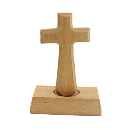 VOSAREA Tischdeko Schutzengel Stehendes Holzkreuz Tisch Altarkreuz Christliches Dekoratives Wandkreuz Ornamente Christliches für Weihnachten Hochzeitstag Holzkreuz Ornamente Kinderkreuz von VOSAREA