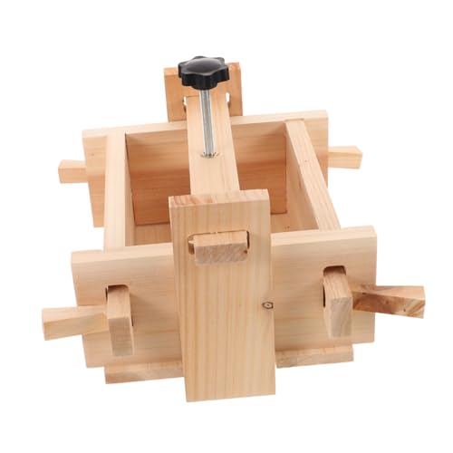 VOSAREA Tofu Schimmel Machen Käsepressform Bohnelgallerte Haushalts-tofu-schimmel Tofupresse Werkzeug Sojabohnenquark Presse Holz Beige von VOSAREA