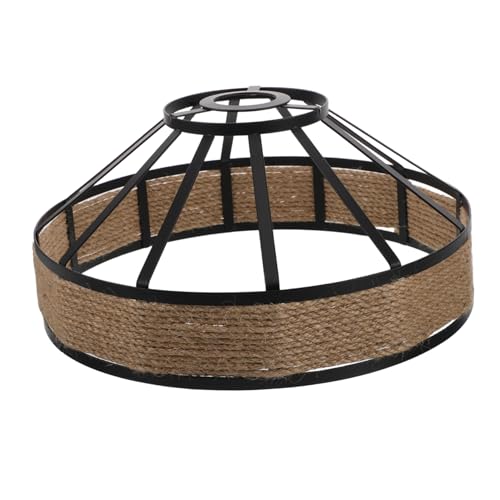 VOSAREA Vintage Boho Lampenschirm aus Jute und Industrielle Pendelleuchte mit Metall Schutzgitter Rustikaler Lampenschirm für Wohnzimmer Esszimmer und Cafés Durchmesser Höhe VOSAREA Vintage Boho Lampenschirm aus Jute und Industrielle Pendelleuchte mit Metall Schutzgitter Rustikaler Lampenschirm für Wohnzimmer Esszimmer und Cafés Durchmesser Höhe von VOSAREA