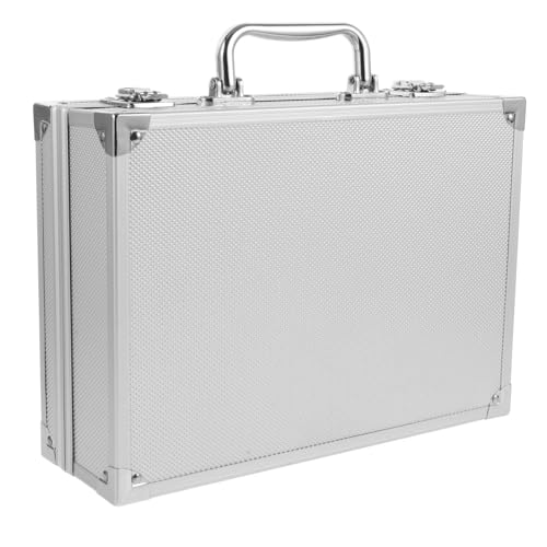 VOSAREA klein Aluminium Werkzeugkoffer - tragbare Universalkoffer Werkzeug Aufbewahrungskoffer Abschließbar Schaumstoff Polsterung Koffer - innen Größe 28x19,5x8 cm von VOSAREA