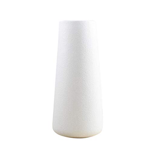 Vase Weiß Matt Keramik Blumenvase Decorative Keramikvase Moderne Vasen für Deko Wohnzimmer Büro Tisch Vase von VOSAREA