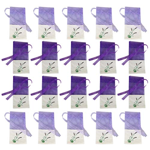 20 Stücke Leere Duftsäckchen Lavendelbeutel Lavendelsäckchen Duftbeutel Geschenksäckchen Organzabeutel Organzasäckchen mit Kordelzug Säckchen für Kleiderschrank Schublade von VOSAREA