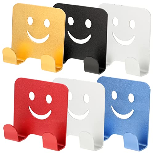 6pcs Lächeln Gesicht selbstklebende Haken Metallwand Haken Nagel frei schwere Haken Tür Deckenhalter für Küche Bad Handtuch Mantel von VOSAREA