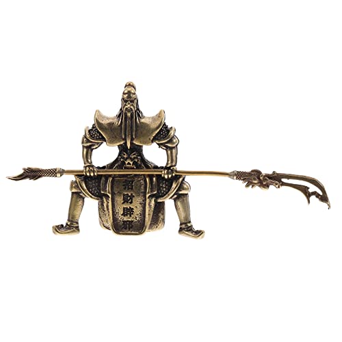 VOSAREA Tee Haustier Guan Yu Kupfer Retro Feng-Shui-Statue Aus Messing Chinesische Feng-Shui- Chinesische Kämpfende Kriegerstatue Esstisch Deko Schreibtisch Liebhaber Teetisch von VOSAREA