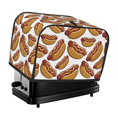 2-Scheiben-Toaster-Abdeckung, Hot Dog-Druck, Nr. 903, wasserdichte Toaster-Abdeckung mit Taschen für Küche, kleine Geräte, Abdeckung und Fingerabdruckschutz, maschinenwaschbar 2-Scheiben-Toaster-Abdeckung, Hot Dog-Druck, Nr. 903, wasserdichte Toaster-Abdeckung mit Taschen für Küche, kleine Geräte, Abdeckung und Fingerabdruckschutz, maschinenwaschbar von VOSERY