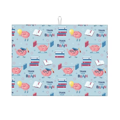 Abtropfmatte, Mikrofaser, große Abtropfmatte für Küchentheke, super saugfähig, Abtropfmatte, Gehirntraining, Geschirr-Abtropfmatte, 45,7 x 61 cm, leicht zu reinigen von VOSERY