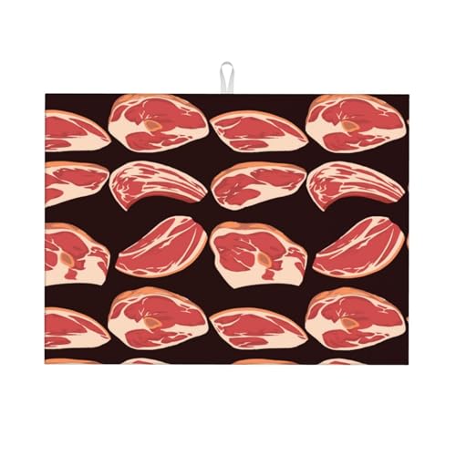 Abtropfmatte, Mikrofaser, große Abtropfmatte für Küchentheke, super saugfähig, Abtropfmatte, Steakdruck, B Geschirrabtropfmatte, 45,7 x 61 cm, leicht zu reinigen Abtropfmatte, Mikrofaser, große Abtropfmatte für Küchentheke, super saugfähig, Abtropfmatte, Steakdruck, B Geschirrabtropfmatte, 45,7 x 61 cm, leicht zu reinigen von VOSERY