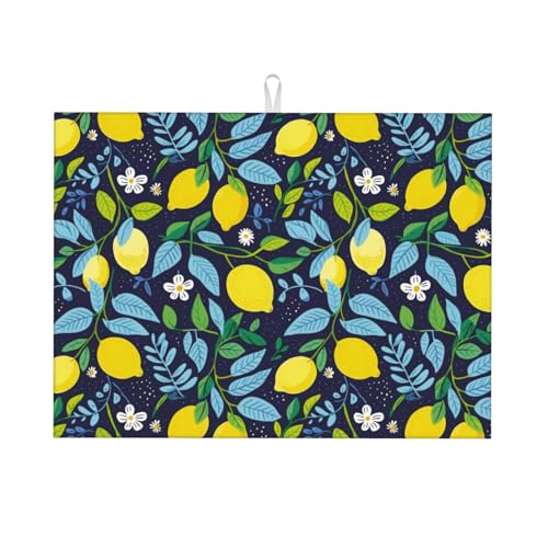 Abtropfmatte, Mikrofaser, große Abtropfmatte für Küchentheke, super saugfähig, Abtropfmatte, Zitronenblütenblätter, 45,7 x 61 cm, leicht zu reinigen Abtropfmatte, Mikrofaser, große Abtropfmatte für Küchentheke, super saugfähig, Abtropfmatte, Zitronenblütenblätter, 45,7 x 61 cm, leicht zu reinigen von VOSERY