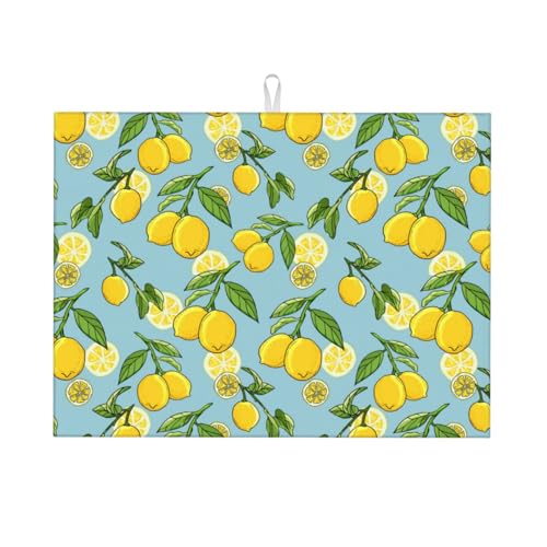 Abtropfmatte, Mikrofaser, große Abtropfmatte für Küchentheke, super saugfähig, Abtropfmatte, Zitronengelb, niedlich, 45,7 x 61 cm, leicht zu reinigen von VOSERY