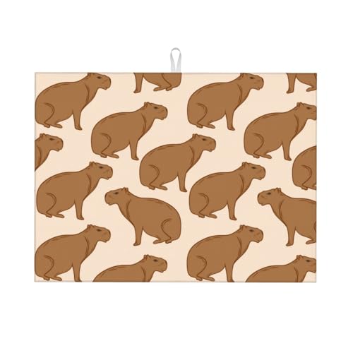Abtropfmatte, Mikrofaser, große Abtropfmatte für Küchentheke, super saugfähig, Abtropfmatte, braune Capybara-Abtropfmatte, 45,7 x 61 cm, leicht zu reinigen Abtropfmatte, Mikrofaser, große Abtropfmatte für Küchentheke, super saugfähig, Abtropfmatte, braune Capybara-Abtropfmatte, 45,7 x 61 cm, leicht zu reinigen von VOSERY