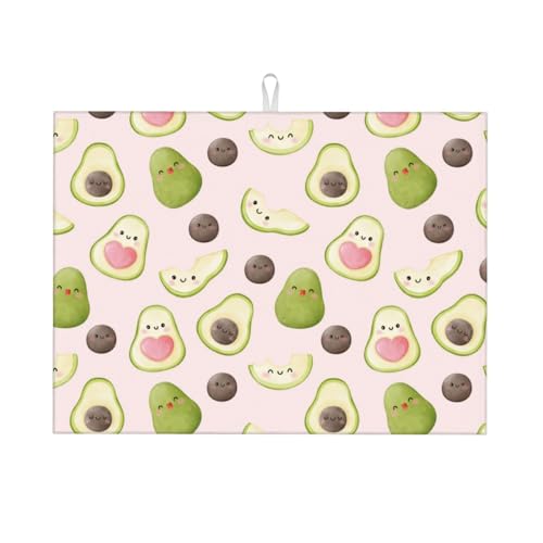 Abtropfmatte, Mikrofaser, große Abtropfmatte für Küchentheke, super saugfähig, Abtropfmatte, niedliche Avocado-Abtropfmatte, 45,7 x 61 cm, leicht zu reinigen von VOSERY