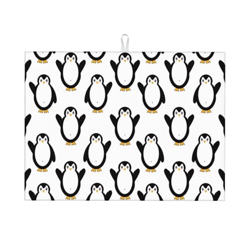 Abtropfmatte, Mikrofaser, große Abtropfmatte für Küchentheke, super saugfähig, Abtropfmatte, schöner Pinguin-A-Geschirr-Abtropfmatte, 45,7 x 61 cm, leicht zu reinigen Abtropfmatte, Mikrofaser, große Abtropfmatte für Küchentheke, super saugfähig, Abtropfmatte, schöner Pinguin-A-Geschirr-Abtropfmatte, 45,7 x 61 cm, leicht zu reinigen von VOSERY