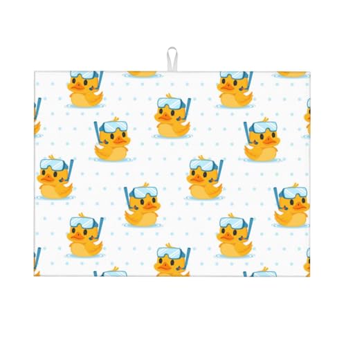 Abtropfmatte, Mikrofaser, große Abtropfmatte für Küchentheke, super saugfähig, Cartoon-Enten-Tauchbrille, Geschirr-Abtropfmatte, 45,7 x 61 cm, leicht zu reinigen Abtropfmatte, Mikrofaser, große Abtropfmatte für Küchentheke, super saugfähig, Cartoon-Enten-Tauchbrille, Geschirr-Abtropfmatte, 45,7 x 61 cm, leicht zu reinigen von VOSERY