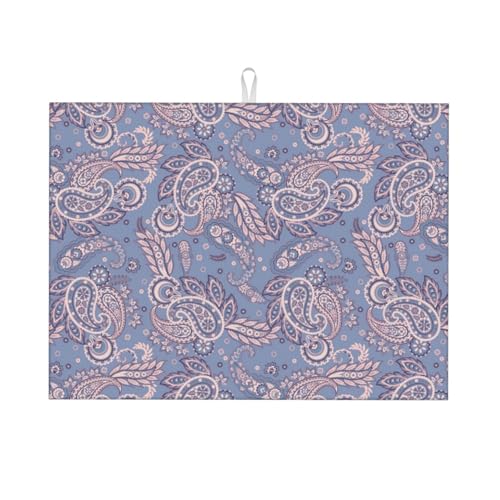 Abtropfmatte, Mikrofaser, große Abtropfmatte für Küchentheke, super saugfähig, Paisleymuster, Nr. 9087, Abtropfmatte, 45,7 x 61 cm, leicht zu reinigen Abtropfmatte, Mikrofaser, große Abtropfmatte für Küchentheke, super saugfähig, Paisleymuster, Nr. 9087, Abtropfmatte, 45,7 x 61 cm, leicht zu reinigen von VOSERY