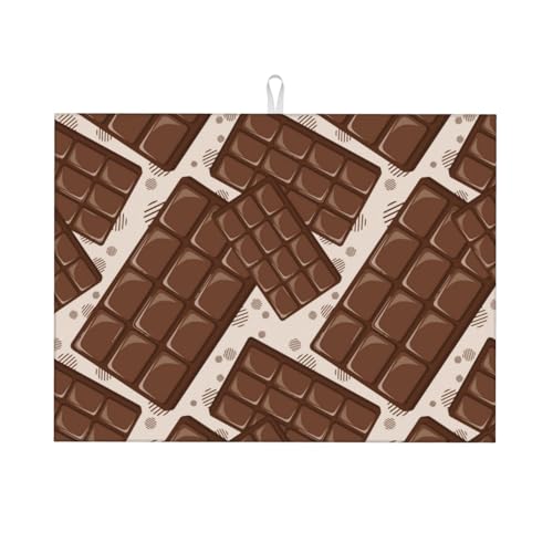 Abtropfmatte, Mikrofaser, große Abtropfmatte für Küchentheke, super saugfähig, Schokoladenmuster, niedliches Abtropfmatte, 45,7 x 61 cm, leicht zu reinigen von VOSERY